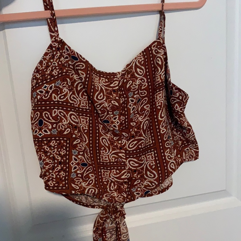 Open back crop top with tie on the back